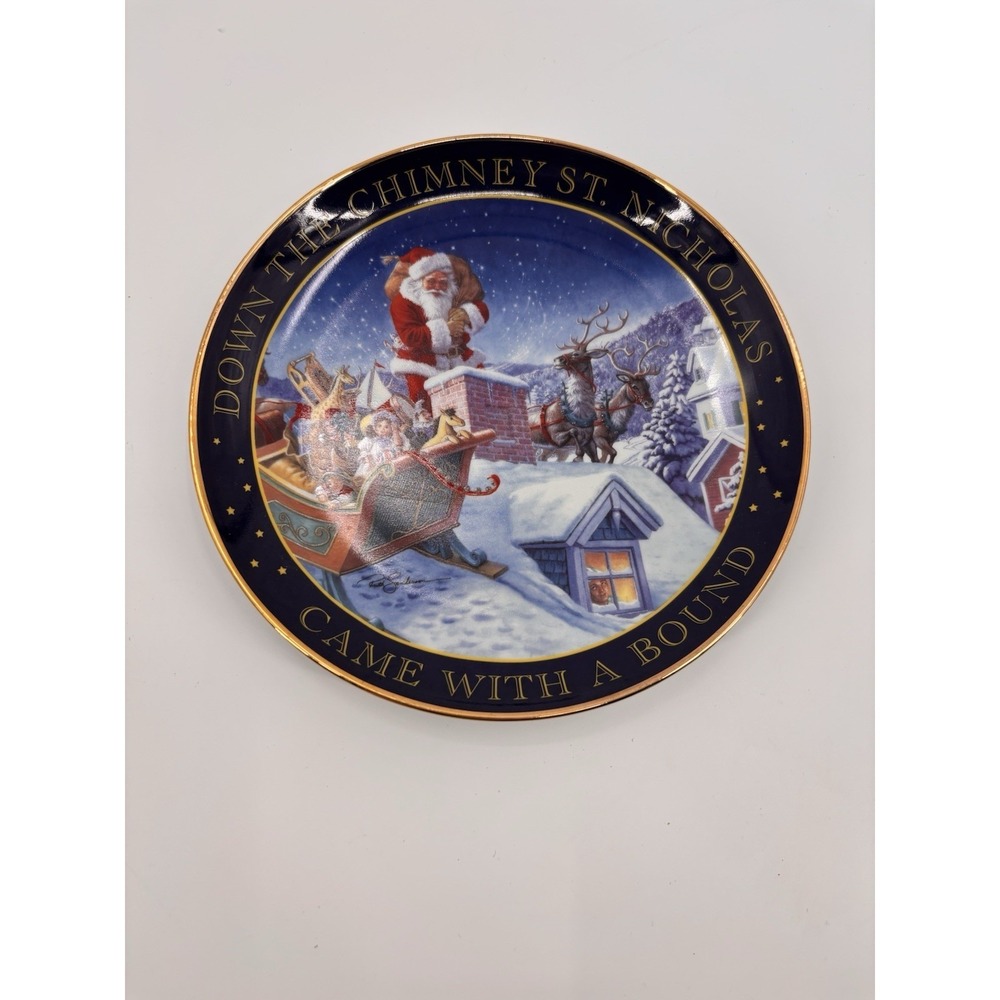 Vintage Franklin Mint "Down the Chimney", Limited Edition, Artist Ruth Sanderson